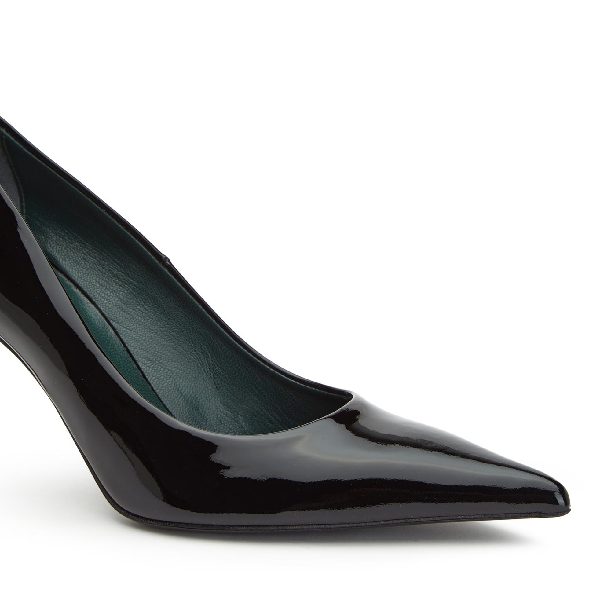 George Hogg Kadın Siyah Rugan Deri Topuklu Ayakkabı