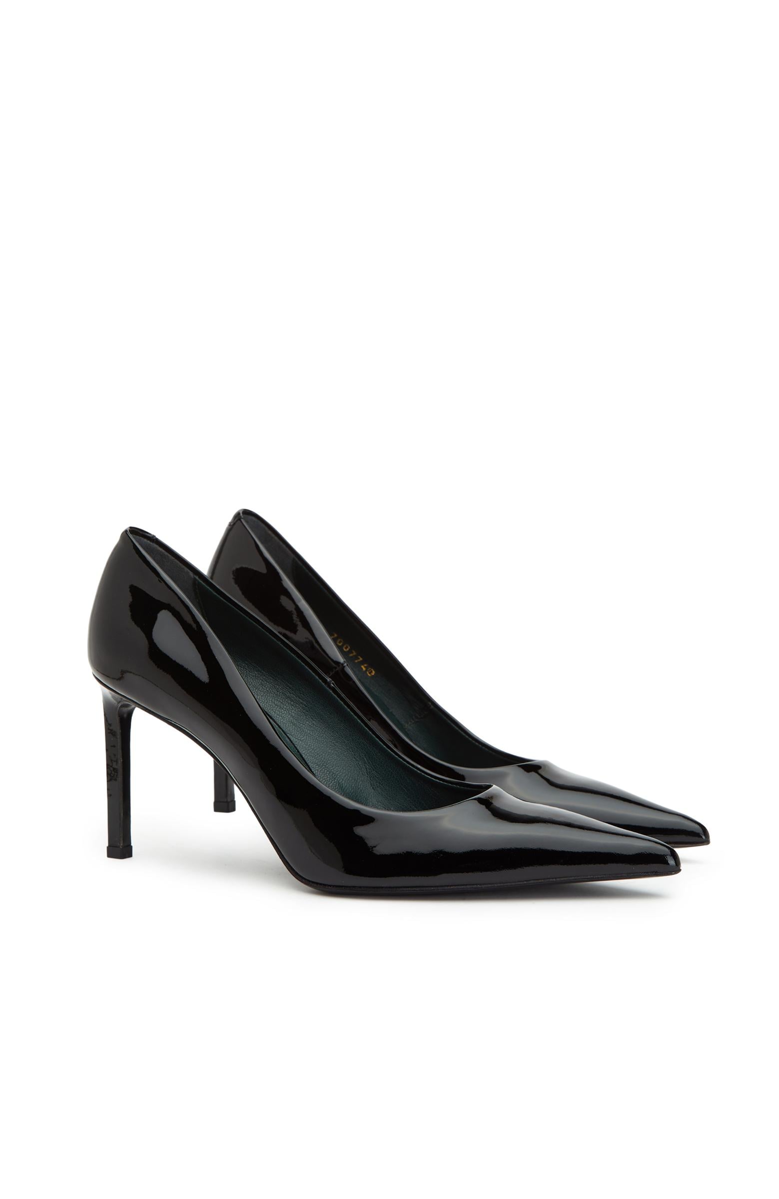 George Hogg Kadın Siyah Rugan Deri Topuklu Ayakkabı