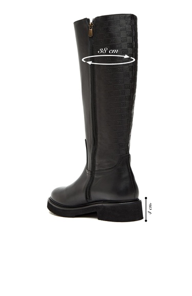  George Hogg Kadın Siyah Baskılı Deri Çizme