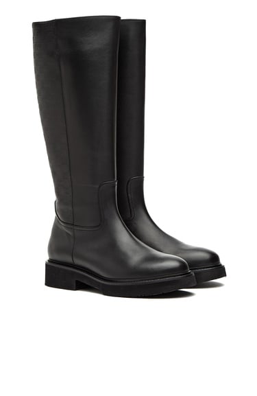  George Hogg Kadın Siyah Baskılı Deri Çizme