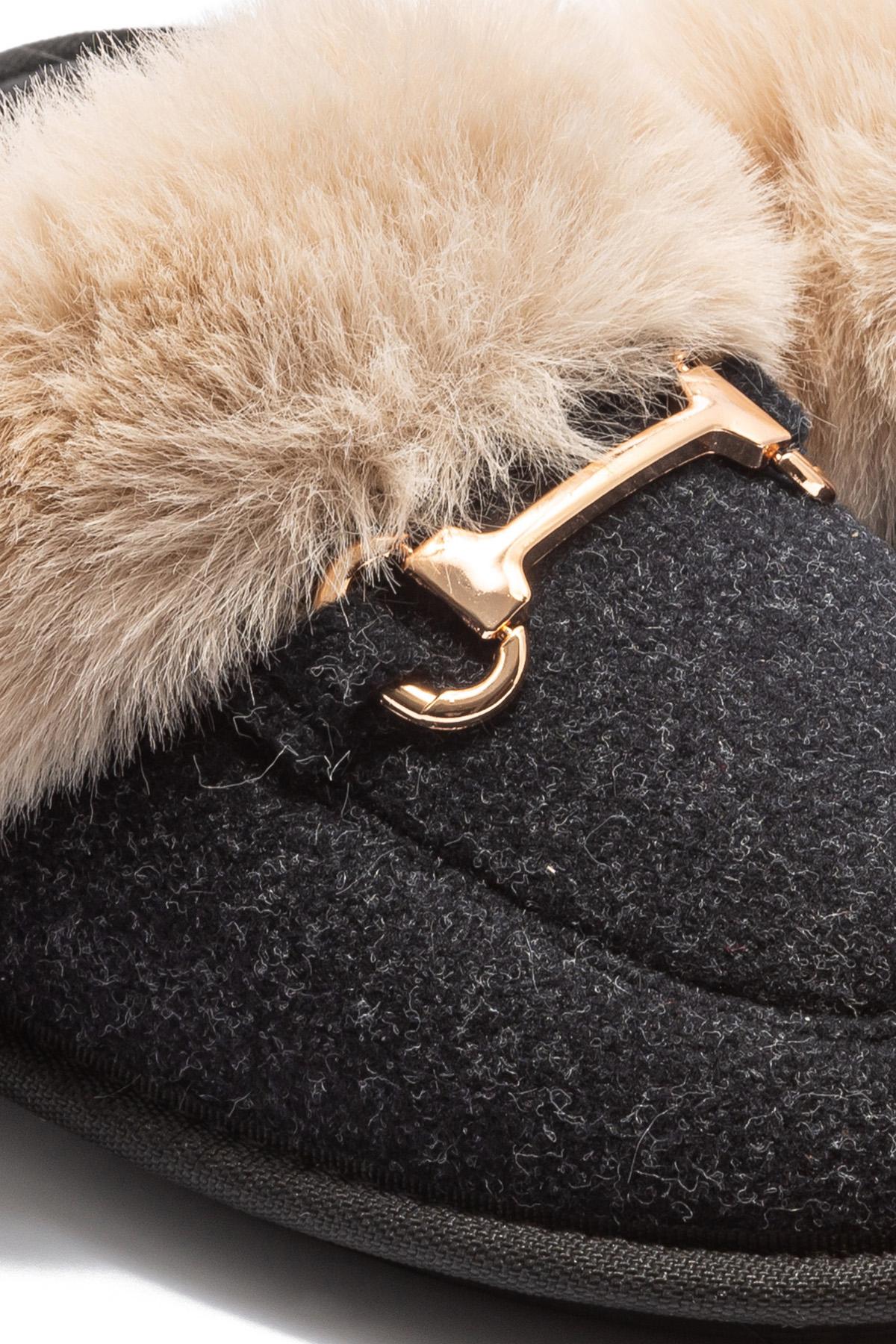 Ania Kadın Tokalı Ev Terliği Siyah 37/41