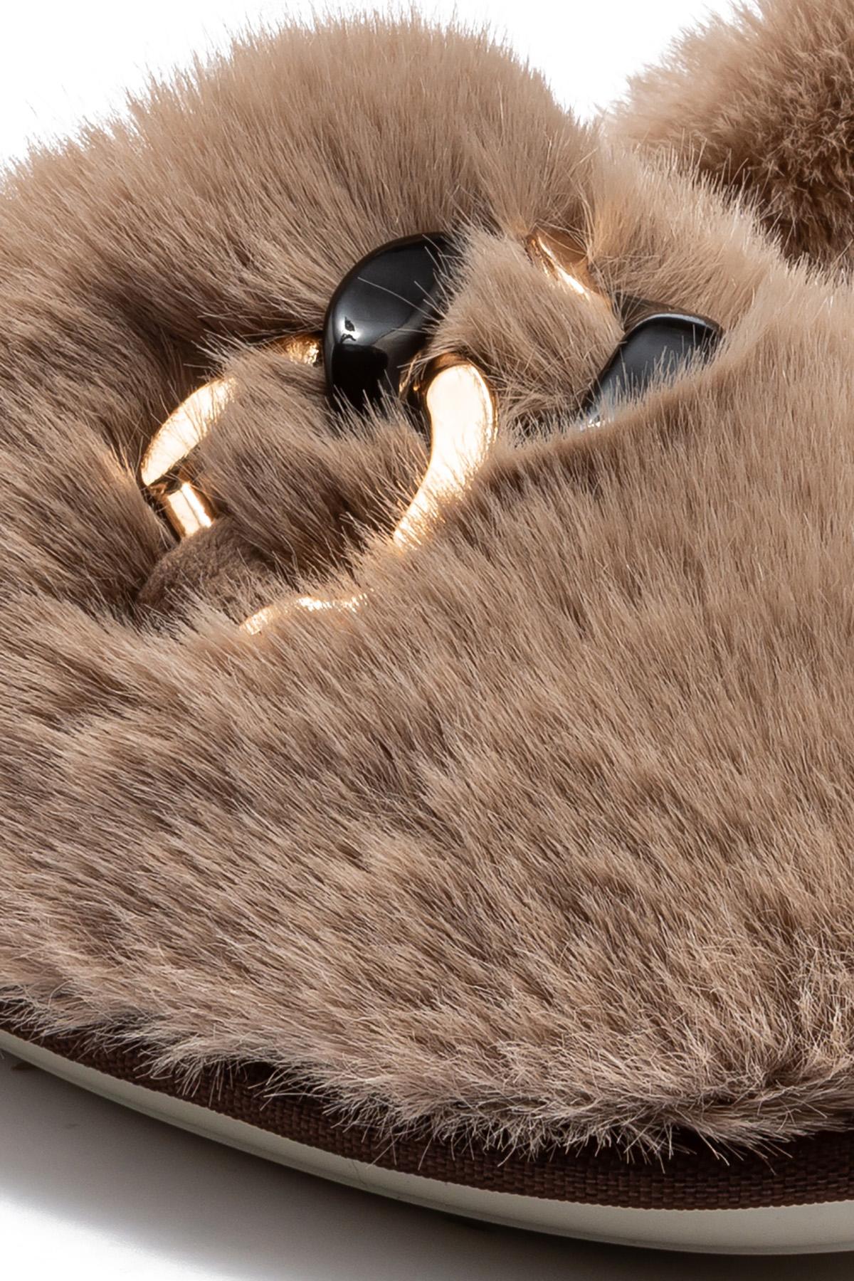  Perla Peluş Kadın Ev Terliği Bej 37/41