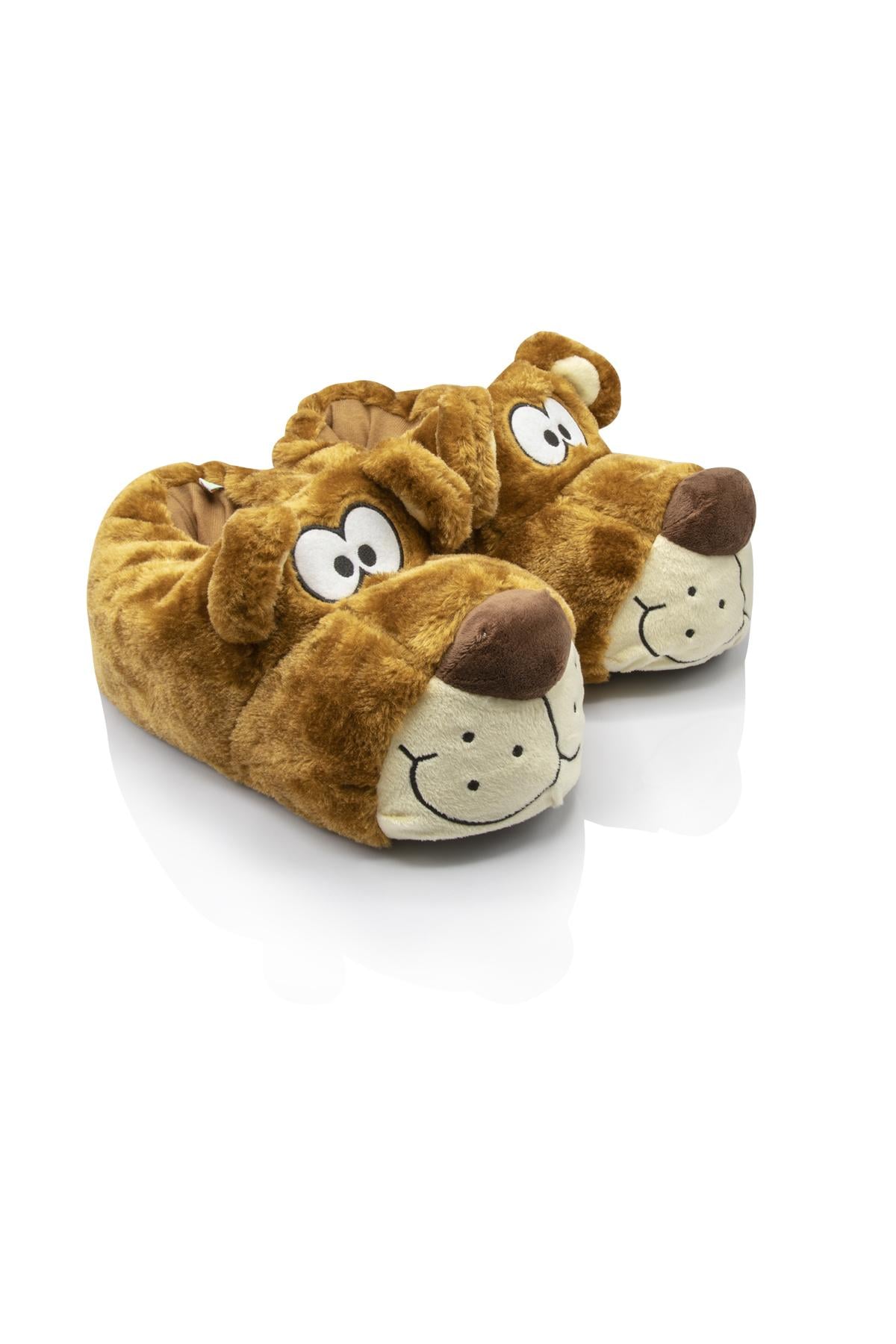  Fibert Çocuk Hayvanlı Panduf Kahverengi 30/35