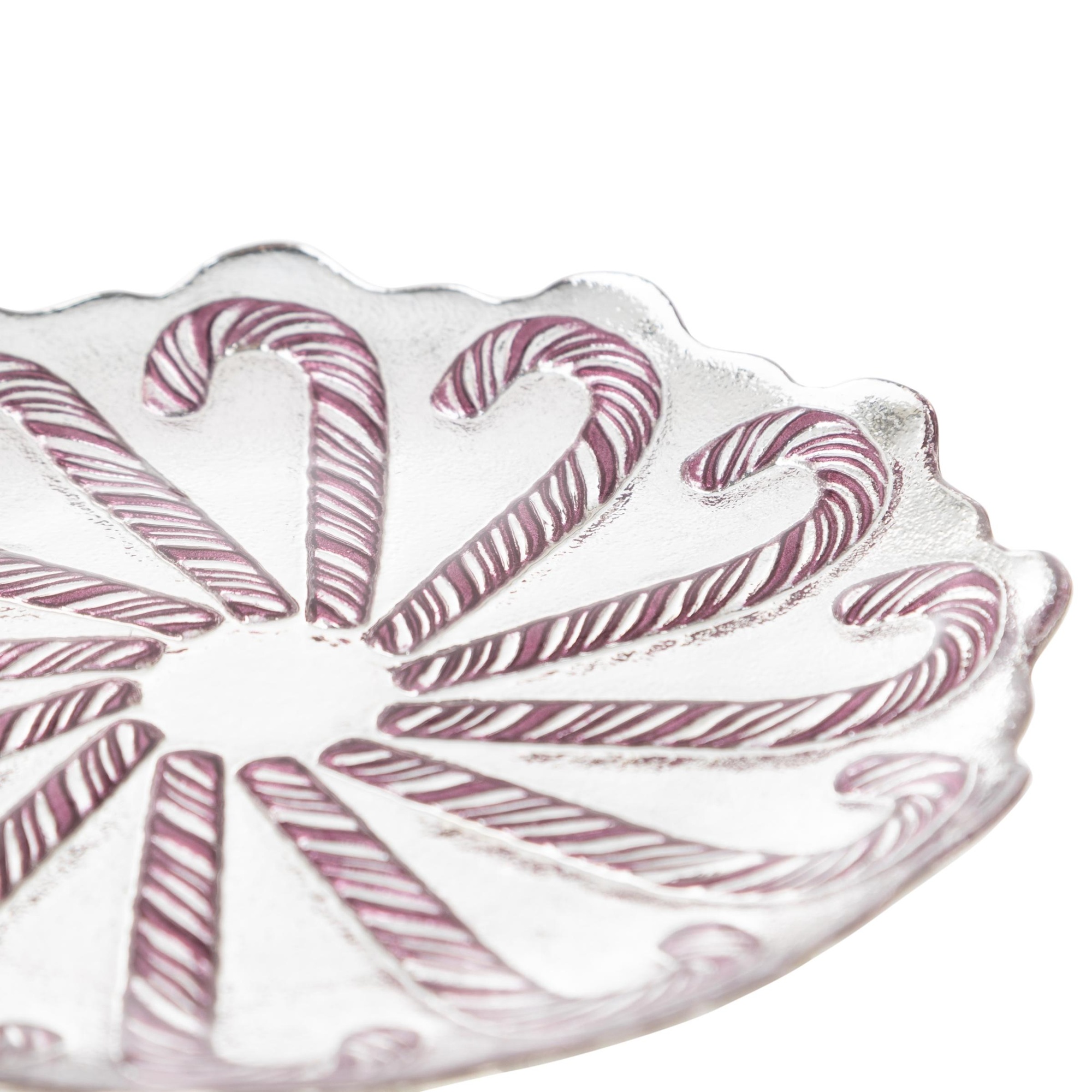 BASTON ŞEKER DESENLİ AYAKLI SUNUM 21 CM