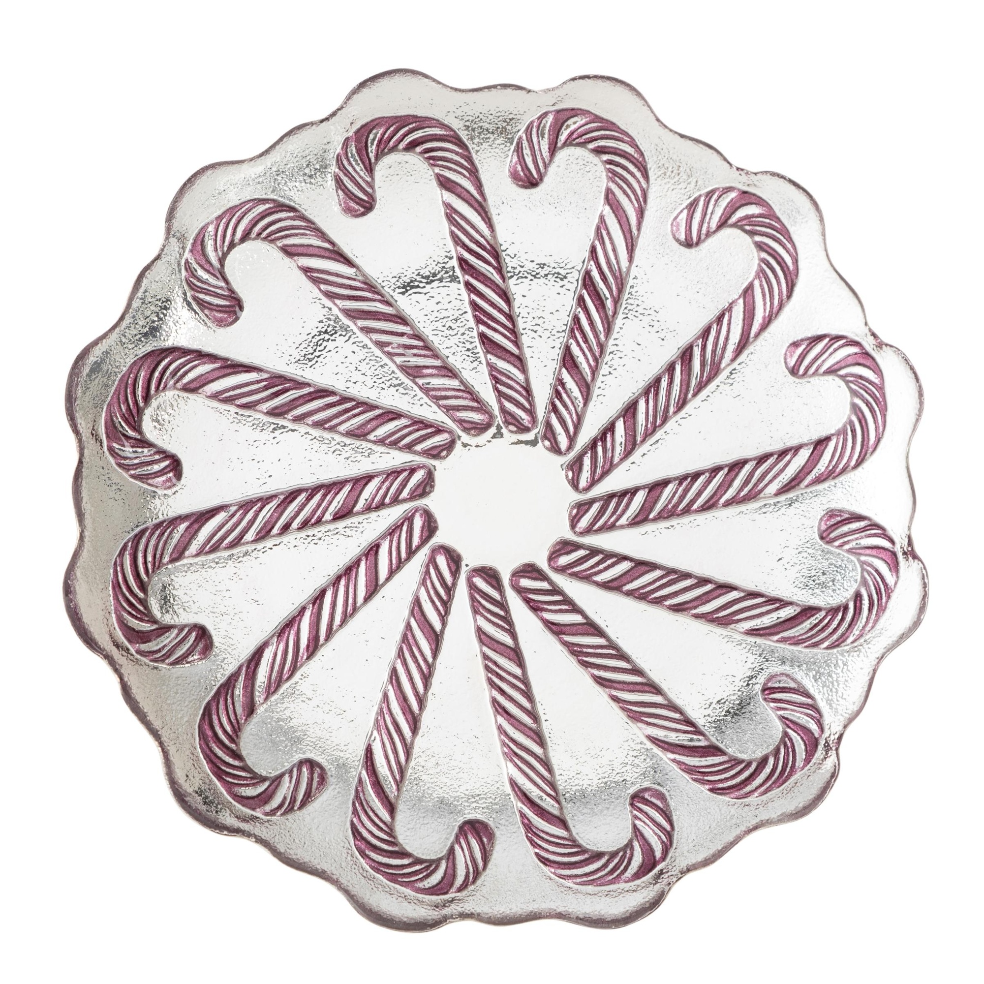 BASTON ŞEKER DESENLİ AYAKLI SUNUM 21 CM