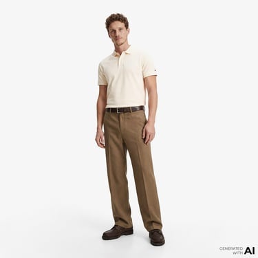  Tommy Hilfiger Elevated Essentials Erkek Krem Rengi Polo T-Shirt