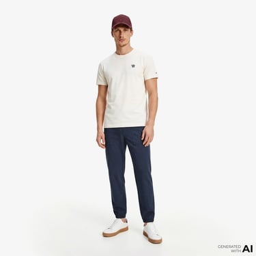  Tommy Hilfiger Moto Pack Erkek Krem Rengi T-Shirt