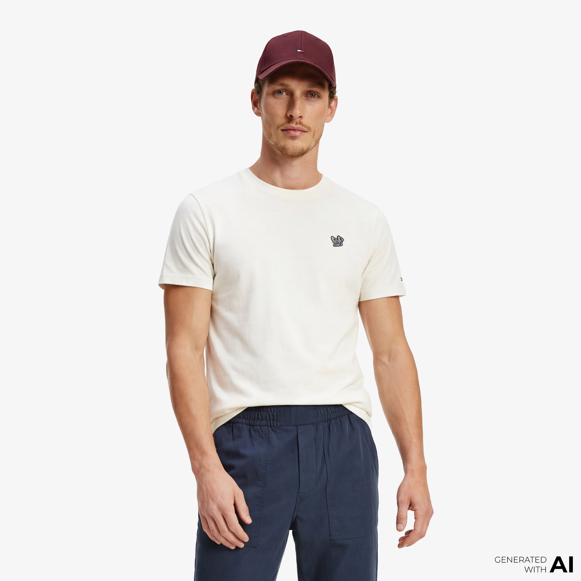 Tommy Hilfiger Moto Pack Erkek Krem Rengi T-Shirt