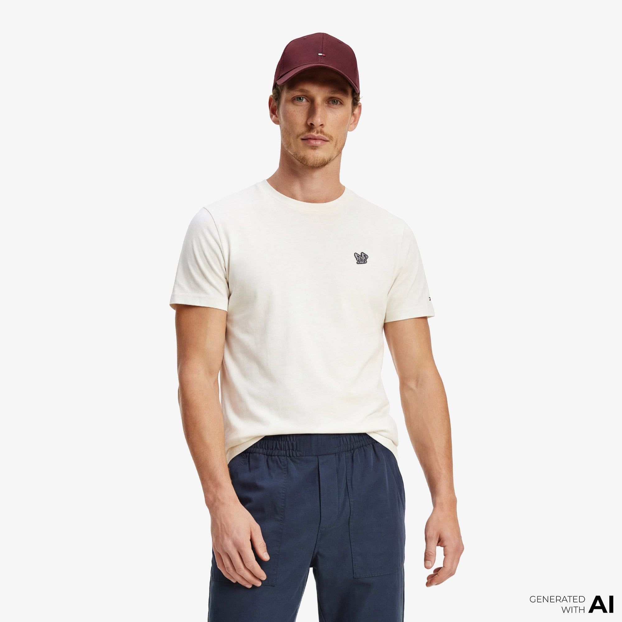  Tommy Hilfiger Moto Pack Erkek Krem Rengi T-Shirt