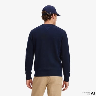  Tommy Hilfiger Seasonal Graphic Erkek Lacivert Triko