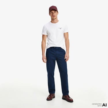  Tommy Hilfiger Brand Love Graphic Erkek Beyaz T-Shirt