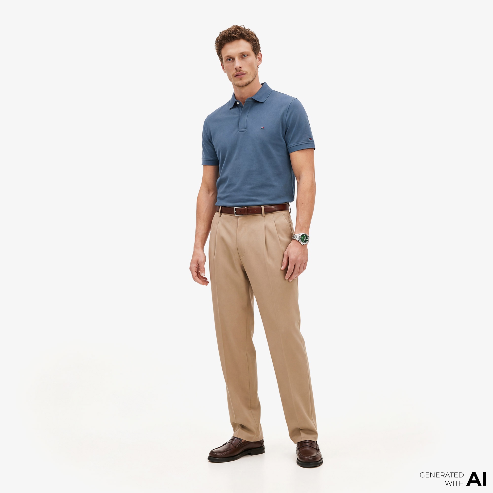 Tommy Hilfiger Elevated Essentials Erkek Mavi Polo T-Shirt