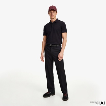  Tommy Hilfiger Elevated Essentials Erkek Siyah Polo T-Shirt