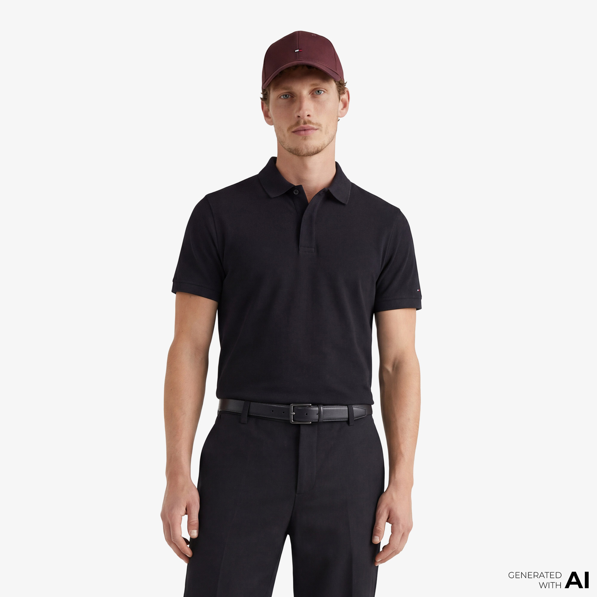  Tommy Hilfiger Elevated Essentials Erkek Siyah Polo T-Shirt