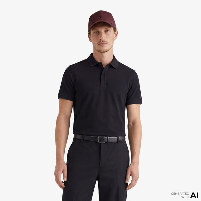 Tommy Hilfiger Elevated Essentials Erkek Siyah Polo T-Shirt