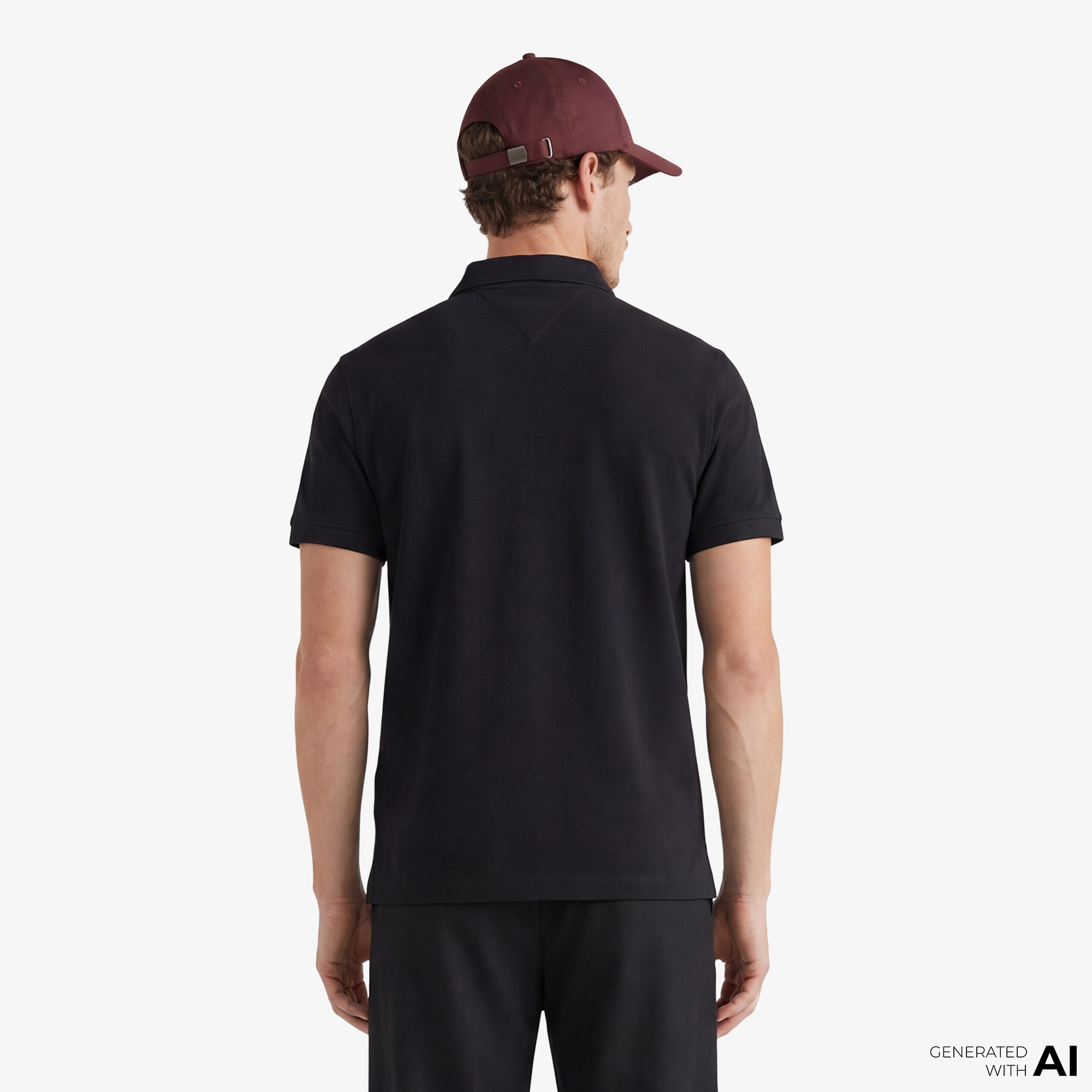 Tommy Hilfiger Elevated Essentials Erkek Siyah Polo T-Shirt
