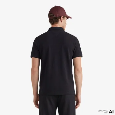  Tommy Hilfiger Elevated Essentials Erkek Siyah Polo T-Shirt