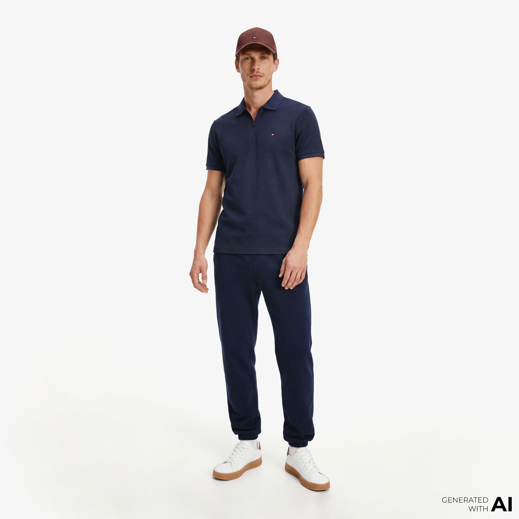 Tommy Hilfiger Performance Erkek Lacivert Polo T-Shirt