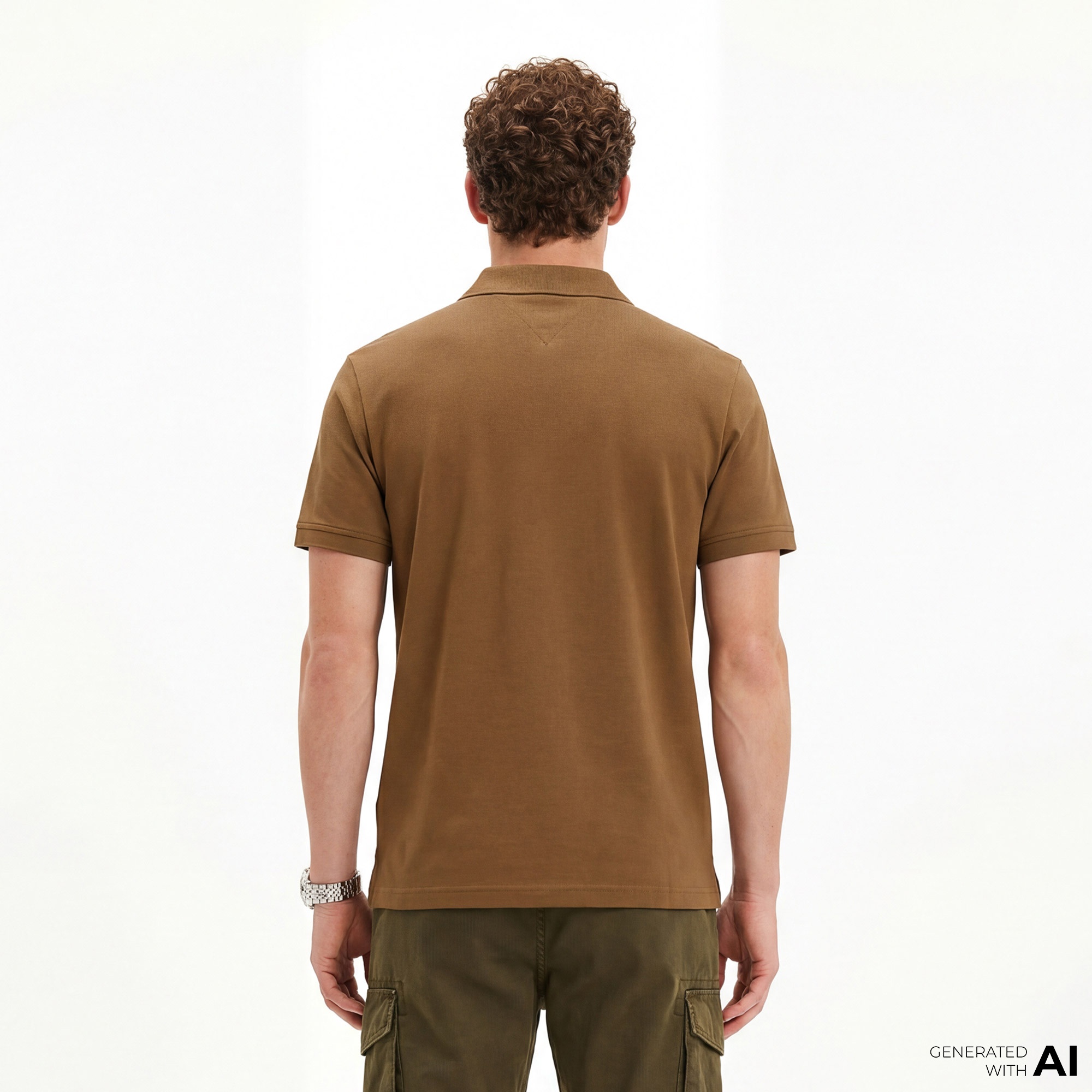 Tommy Hilfiger Seasonal Graphic Erkek Kahverengi Polo T-Shirt