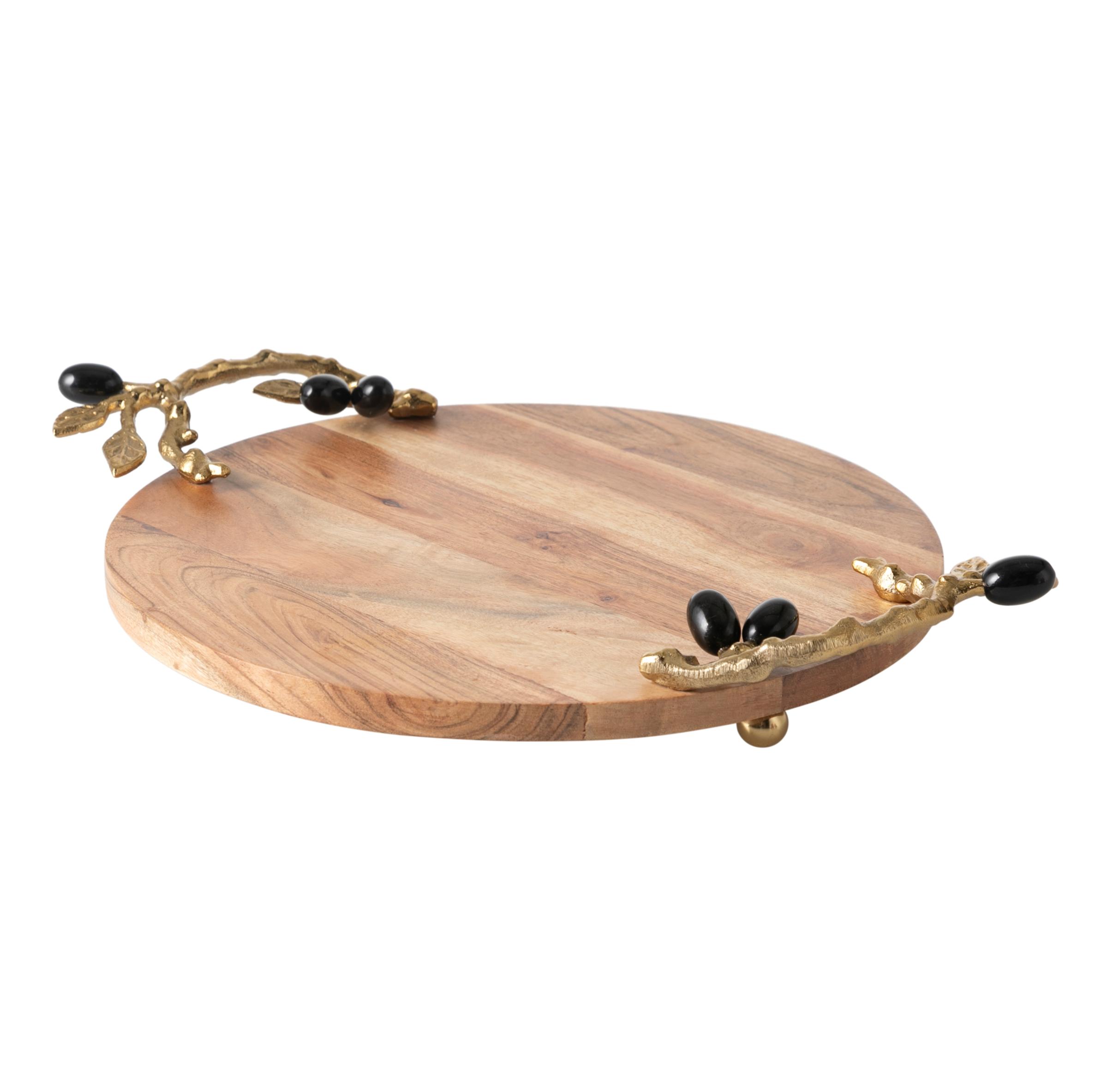  OLIVE AHŞAP DEKORATİF TEPSİ 45X33X6CM