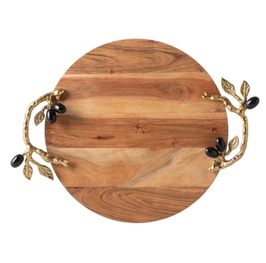  OLIVE AHŞAP DEKORATİF TEPSİ 45X33X6CM