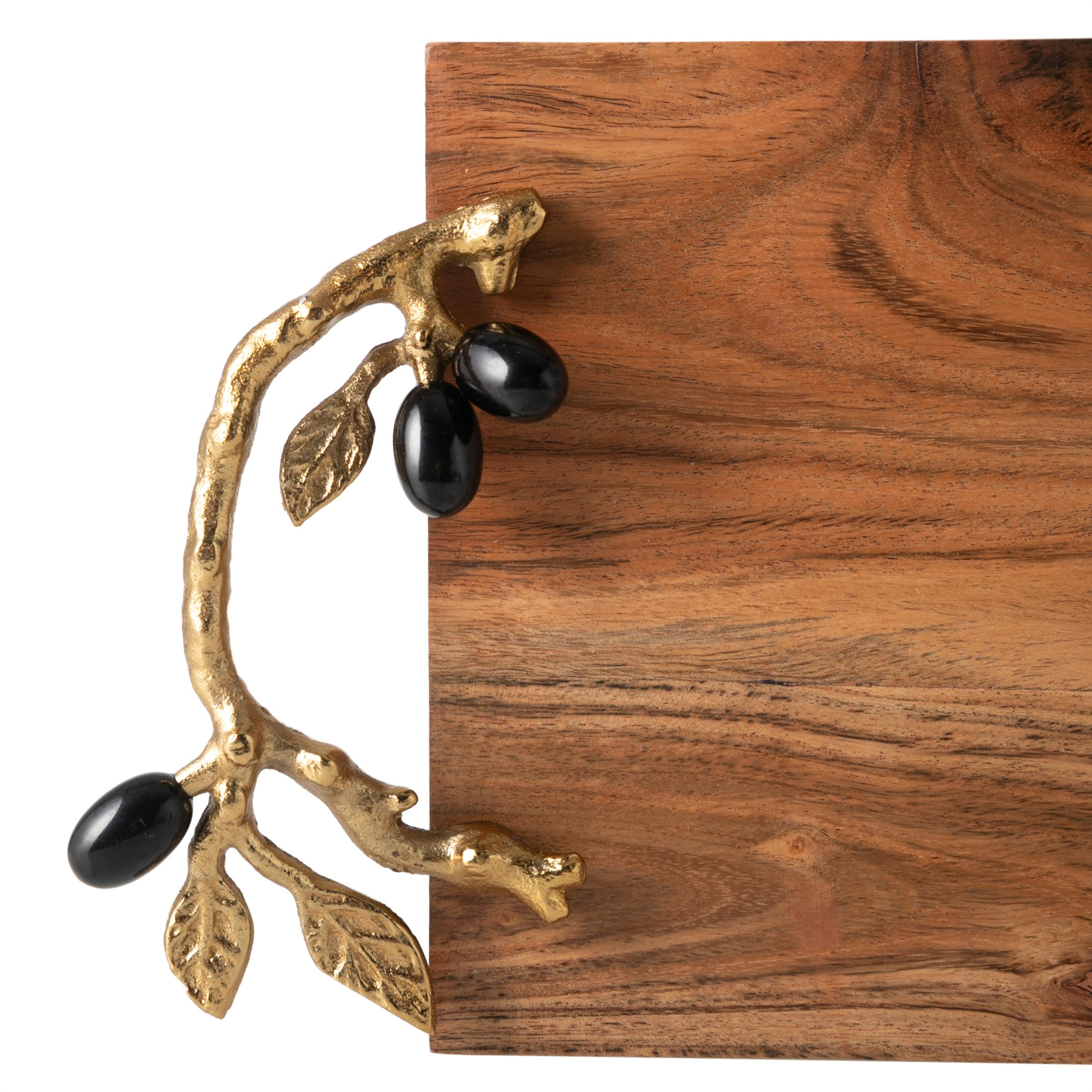 OLIVE AHŞAP DEKORATİF TEPSİ 50X20X6CM