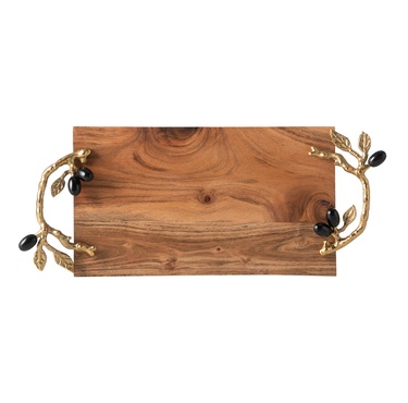  OLIVE AHŞAP DEKORATİF TEPSİ 50X20X6CM