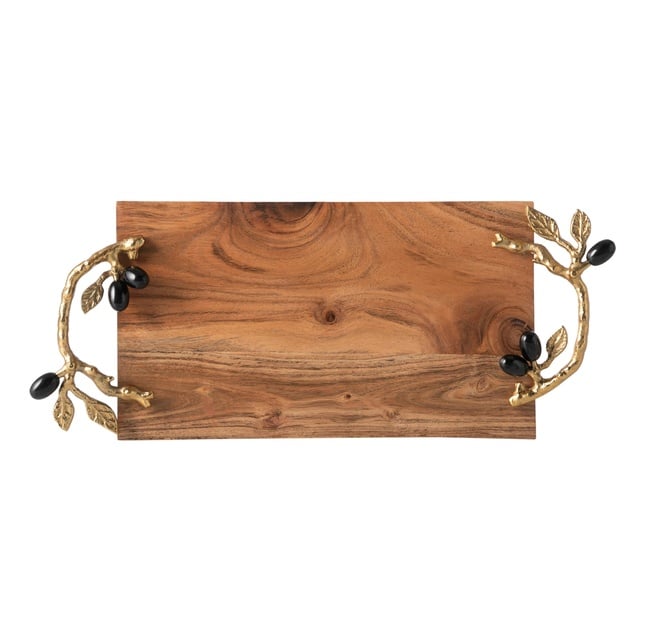  OLIVE AHŞAP DEKORATİF TEPSİ 50X20X6CM