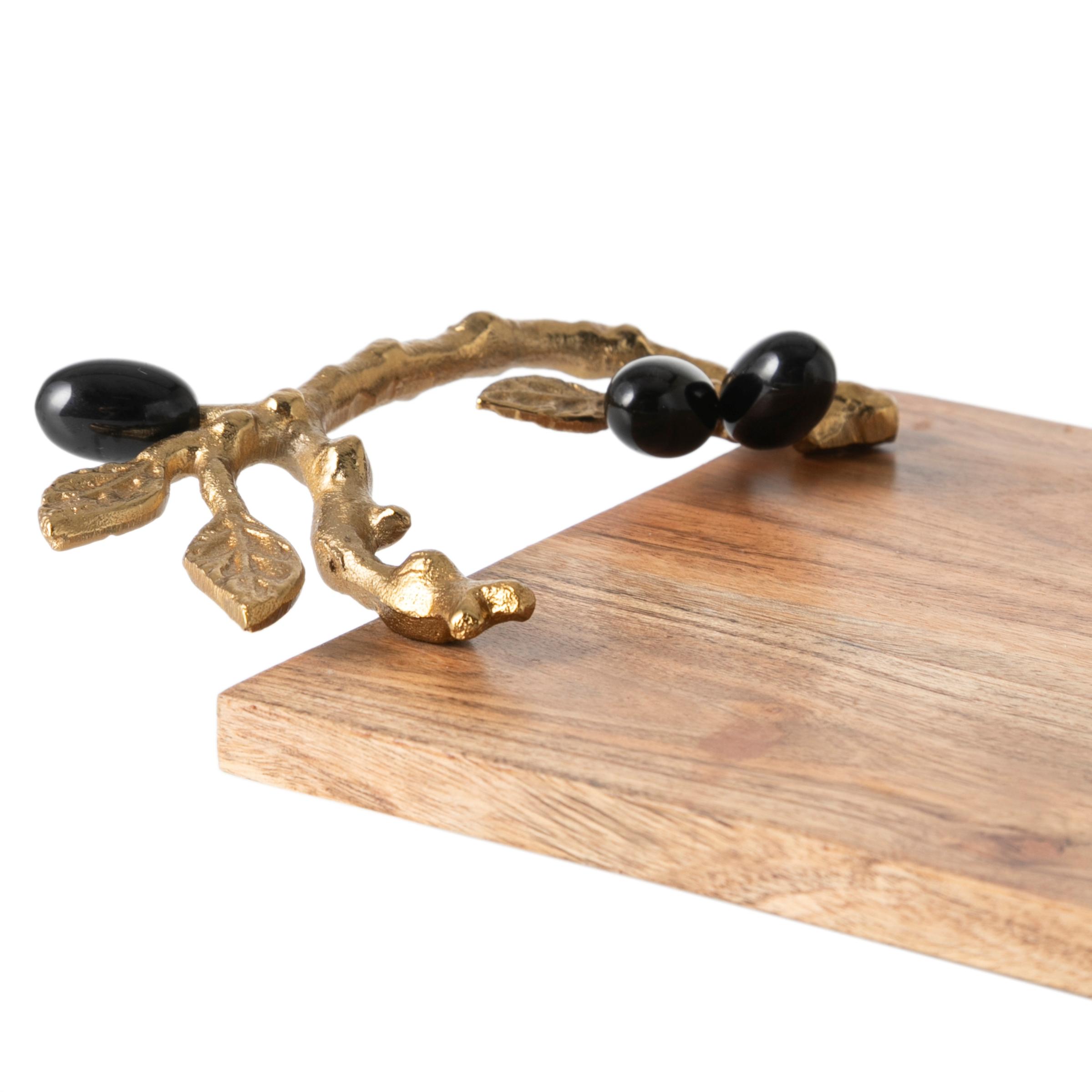  OLIVE AHŞAP DEKORATİF TEPSİ 50X20X6CM