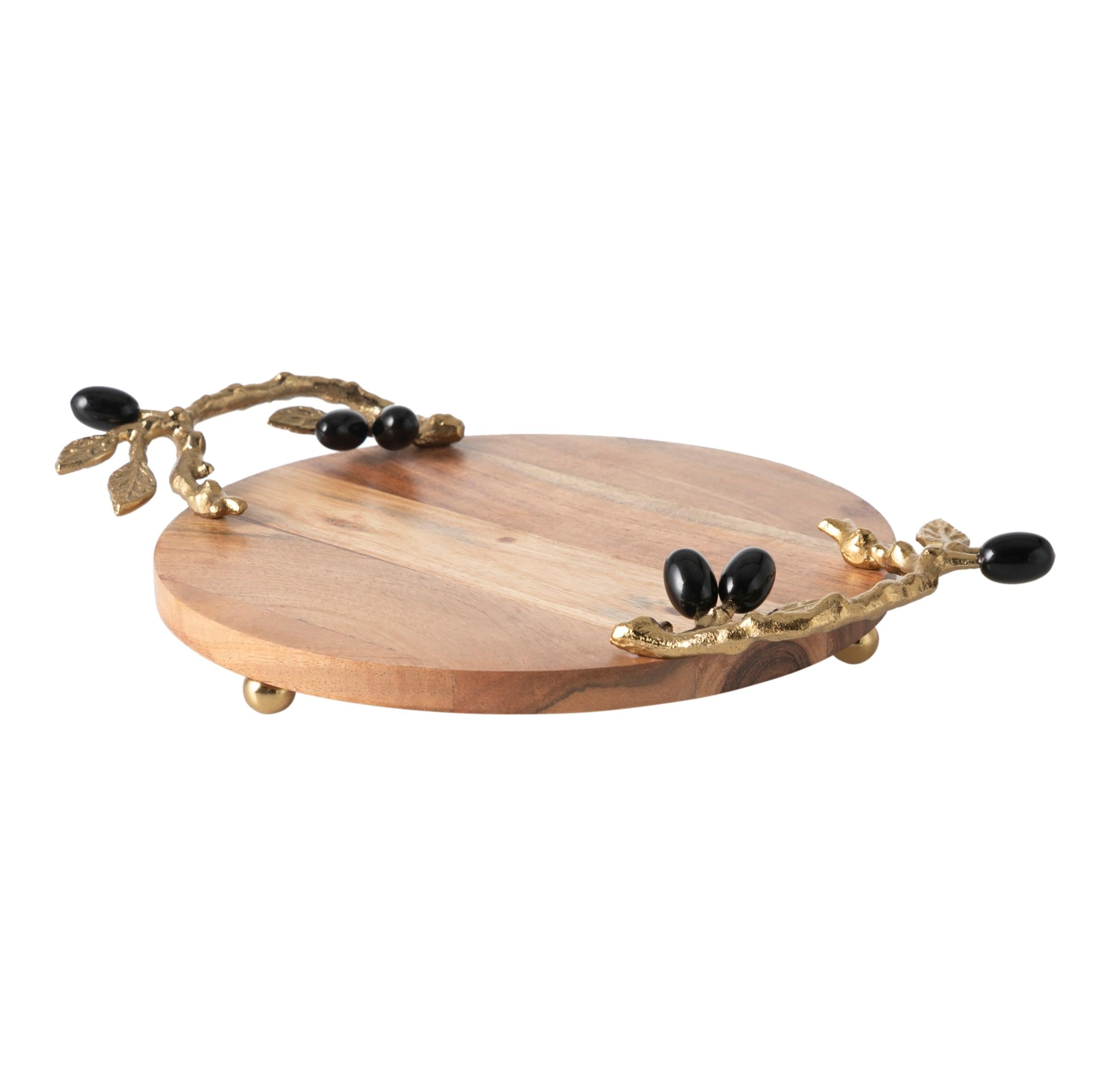 OLIVE AHŞAP DEKORATİF TEPSİ 38X28X6CM