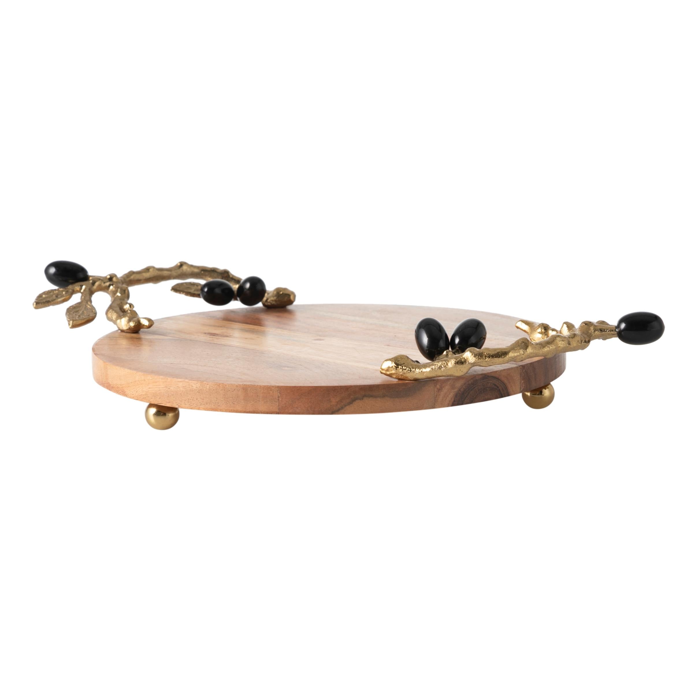 OLIVE AHŞAP DEKORATİF TEPSİ 38X28X6CM