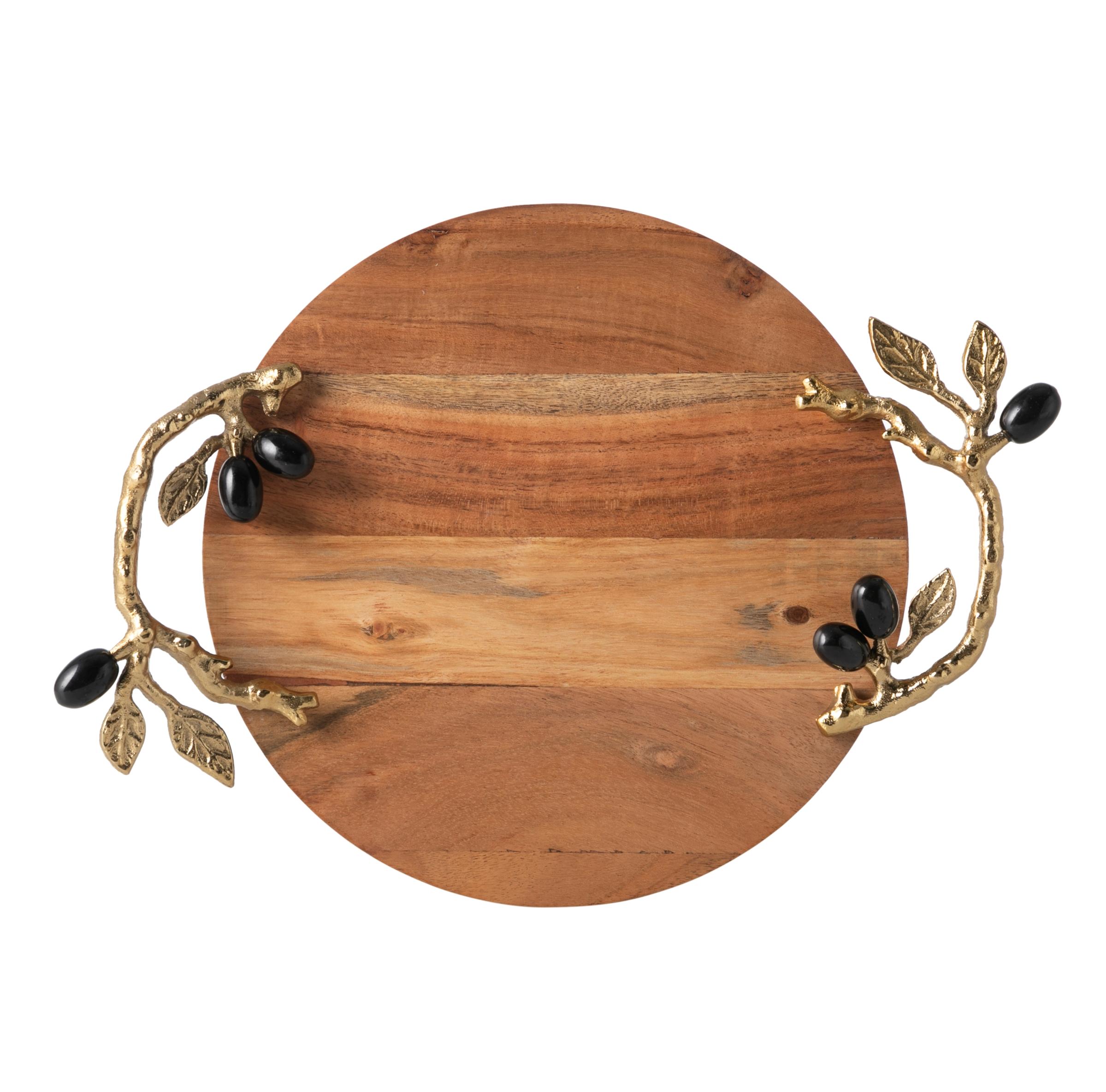  OLIVE AHŞAP DEKORATİF TEPSİ 38X28X6CM