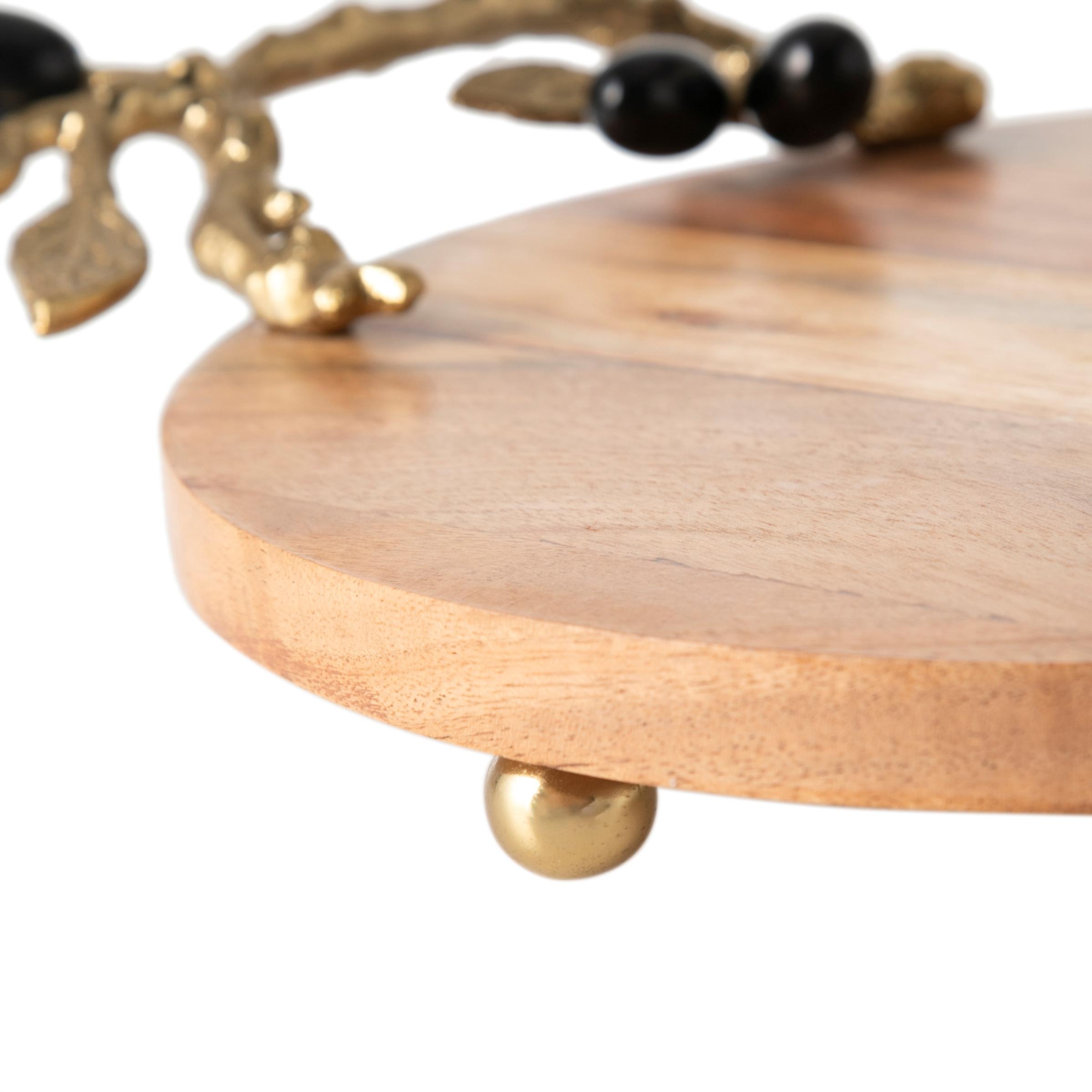 OLIVE AHŞAP DEKORATİF TEPSİ 38X28X6CM