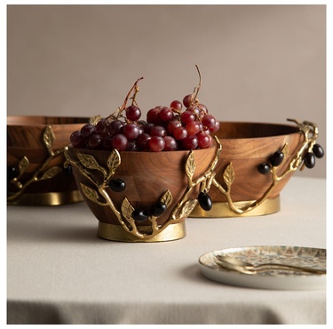  OLIVE AHŞAP DEKORATİF KASE 28X13CM