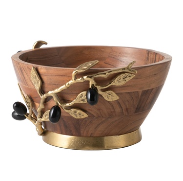  OLIVE AHŞAP DEKORATİF KASE 28X13CM