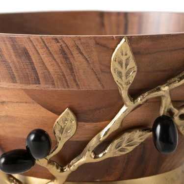  OLIVE AHŞAP DEKORATİF KASE 28X13CM