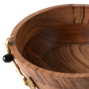  OLIVE AHŞAP DEKORATİF KASE 28X13CM