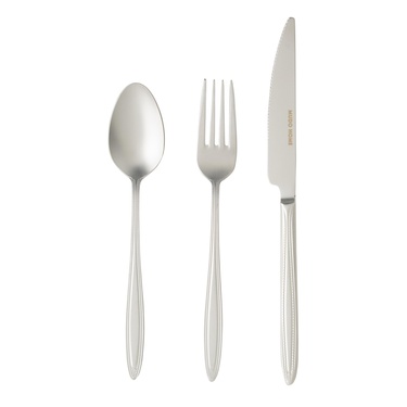 ESSEN 18 PARÇA TATLI ÇATAL KAŞIK BIÇAK SETİ MAT GÜMÜŞ