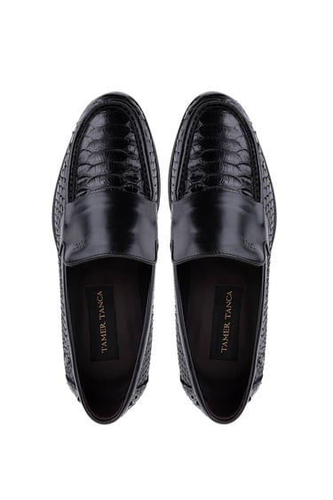  Tamer Tanca Erkek Hakiki Deri Siyah Loafer Ayakkabı