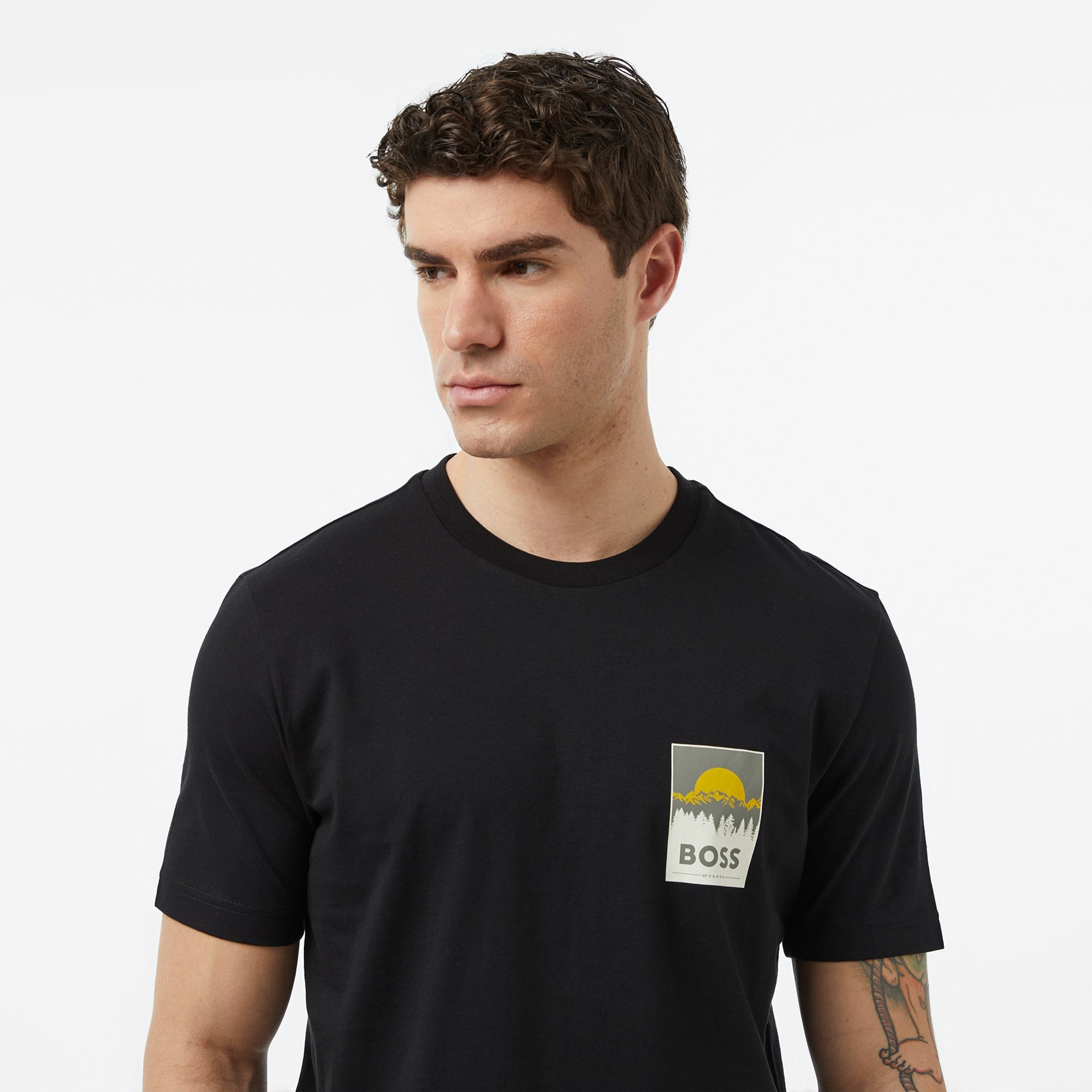 Boss Plain Erkek Siyah T-Shirt