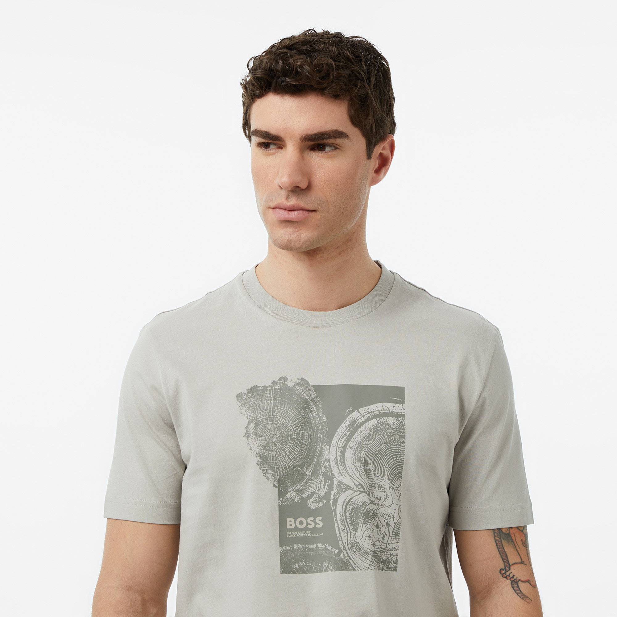 Boss Imprint Erkek Gri T-Shirt