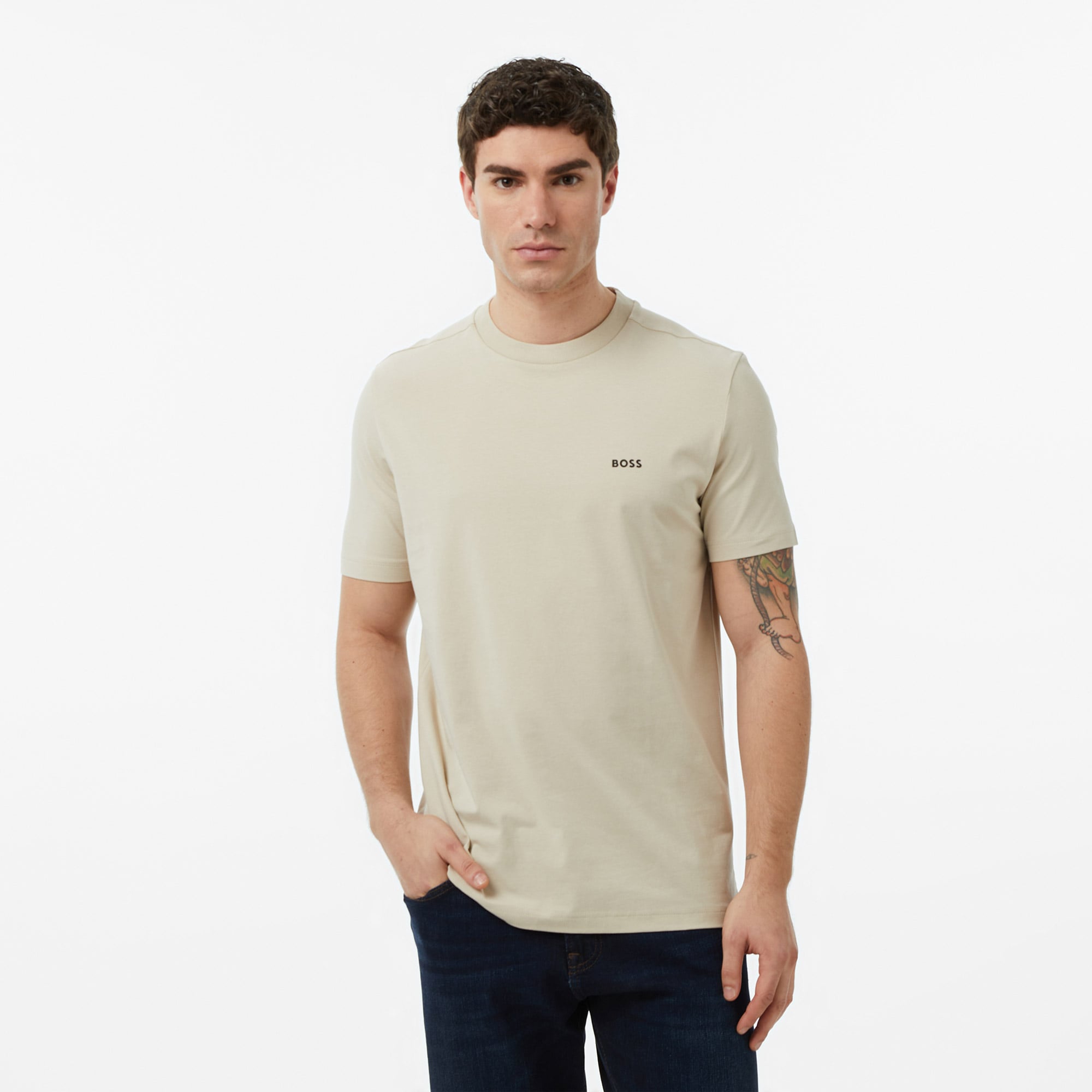  Boss Erkek Bej T-Shirt