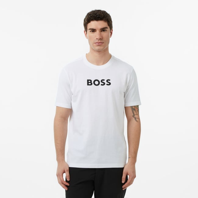  Boss TS Logo Erkek Beyaz T-Shirt