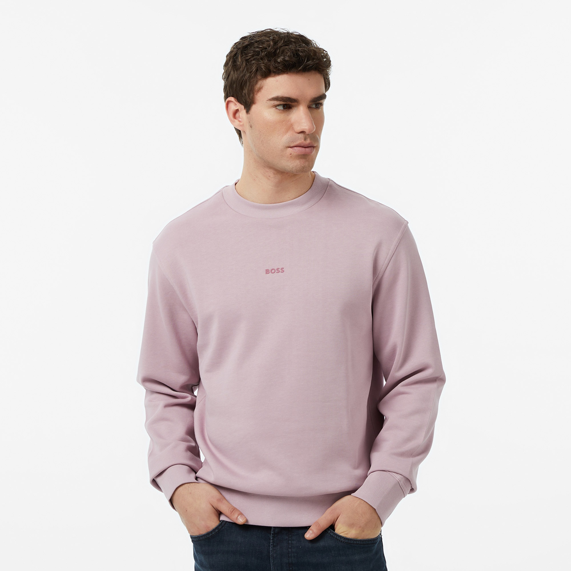Boss WeSmall Erkek Lila Sweatshirt