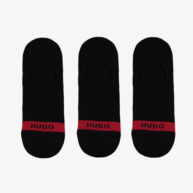  Hugo Plush Tape 3'lü Erkek Siyah Çorap