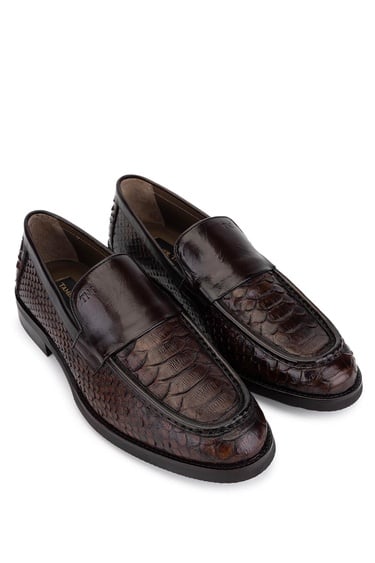  Tamer Tanca Erkek Hakiki Deri Kahverengi Loafer Ayakkabı