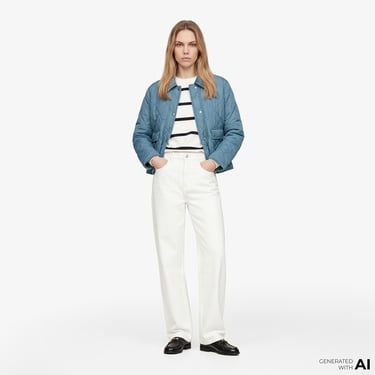  Tommy Hilfiger Padded Quilting Kadın Mavi Ceket