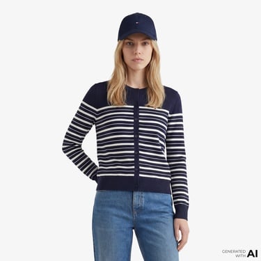  Tommy Hilfiger Jersey Fine Kadın Lacivert Triko