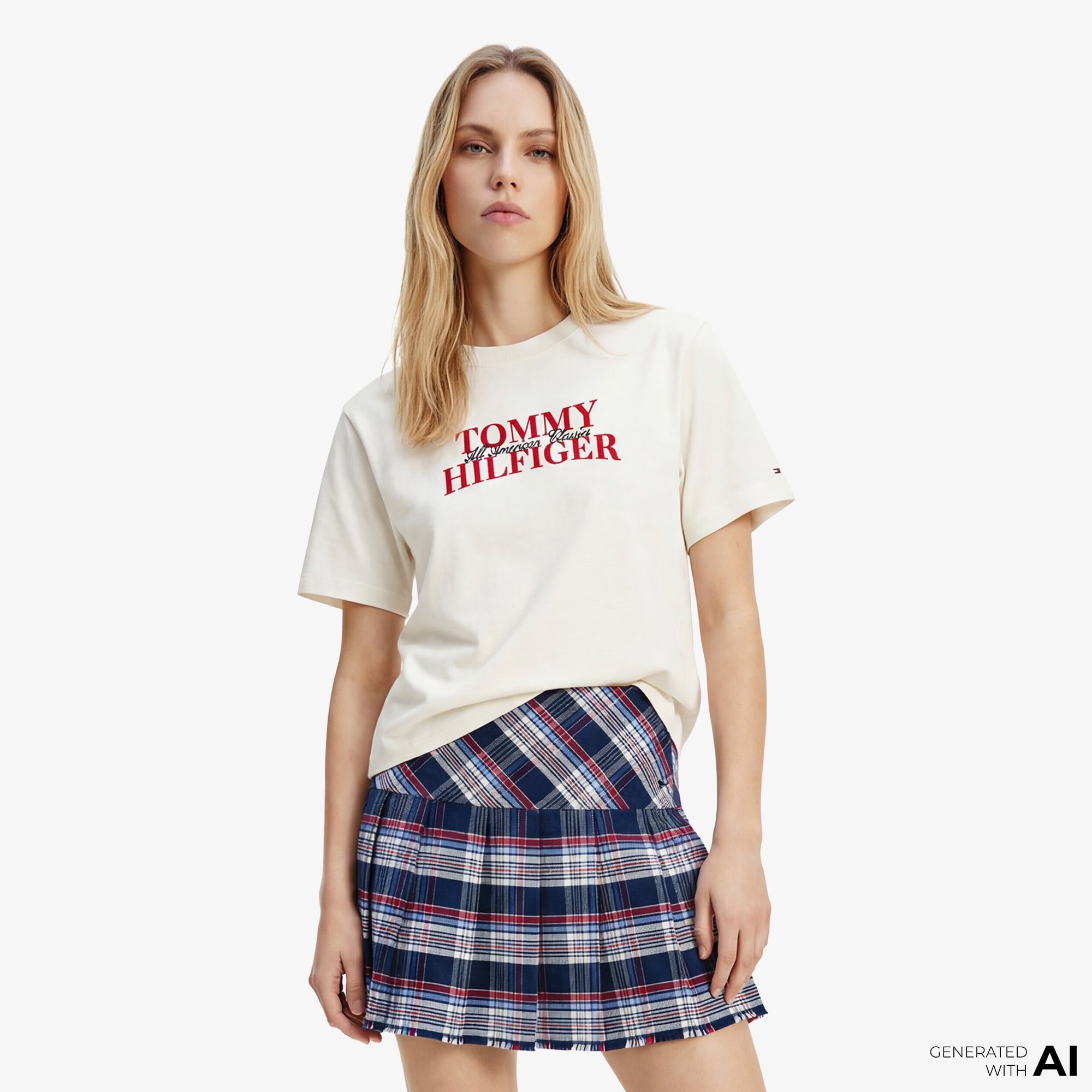  Tommy Hilfiger Classics Kadın Beyaz T-Shirt