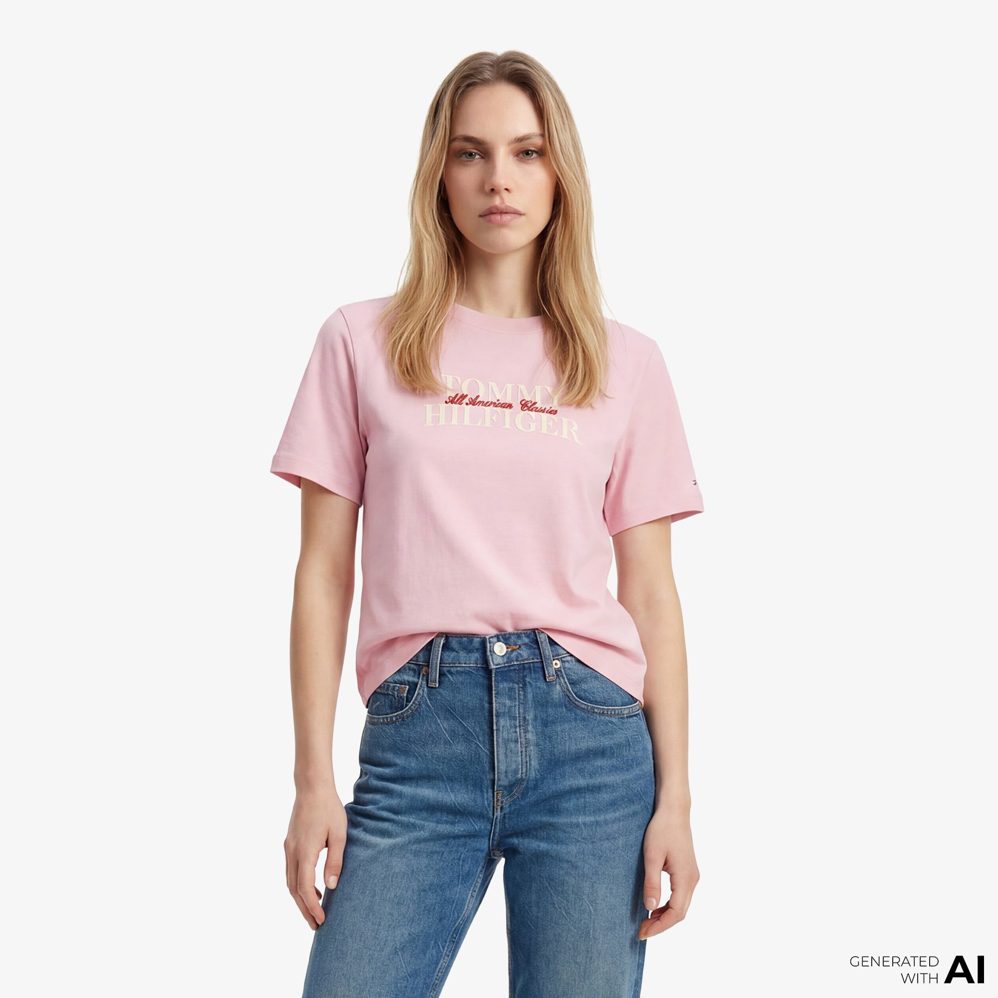  Tommy Hilfiger Classics Kadın Pembe T-Shirt